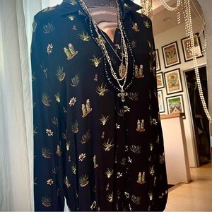 TOPSHOP CACTUS PRINT SHIRT DRESS